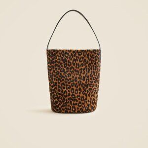 NWOT J. Crew Leopard Berkeley Bucket Bag